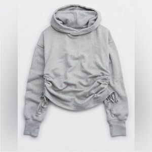 Aerie Side Ruched Heather Grey Hoodie XS